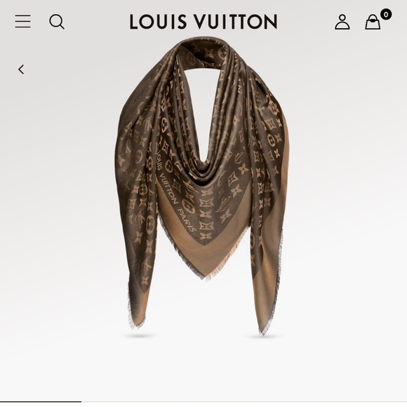 LOUIS Vuitton BROWN GOLD SCARF - Picture 5 of 6